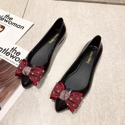 Модные милые женские босоножки-желе 2024 года, новые летние туфли для женщин, модные плоские сандалии с бабочкой и узлом на плоской подошве Sandalias De Mujer