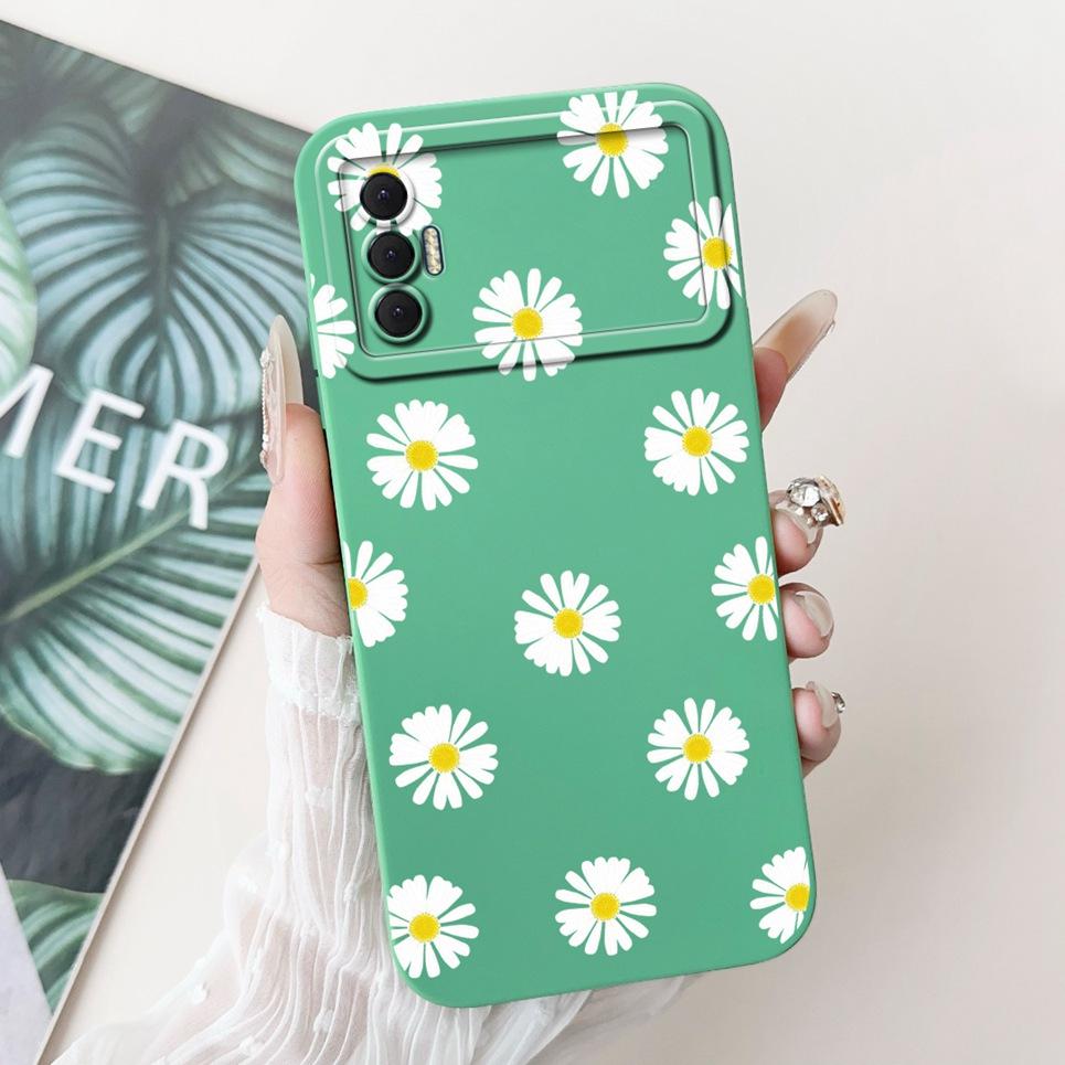 Phone Shell For Tecno Spark 8P Woman Fashion Flower Butterfly Coques For Tecno Spark 9T India Back Covers Soft Liquid Silicone