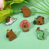 Милые металлические значки-капибары, креативные броши в виде животных из мультфильмов, украшения для сумок, значки на рюкзаки, одежда, украшения для друзей, подарок