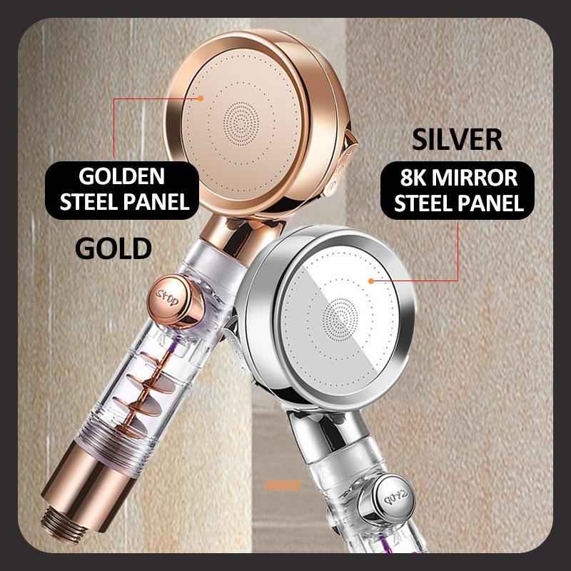 Душевая насадка с турбонаддувом, 3 режима, регулируемый фильтрующий дождевой душ высокого давления для домашней ванной комнаты