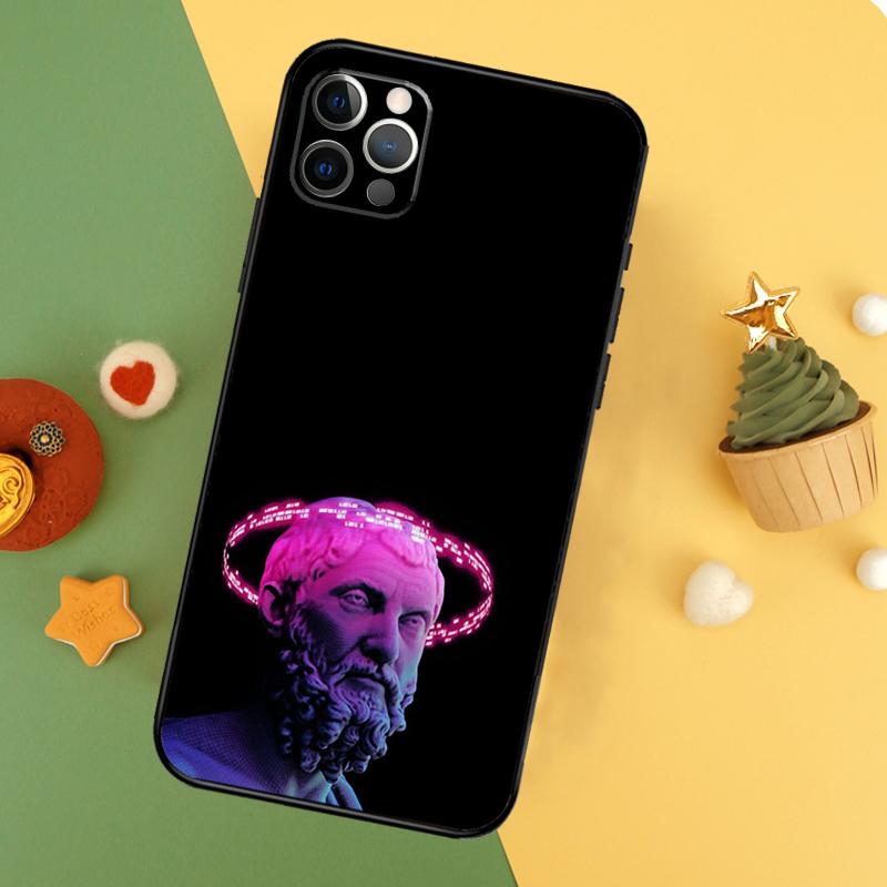 Чехол Funda со статуей греческого бога для iPhone 11 12 13 14 16 15 Pro Max Mini XS Max X XR SE2 7 8 14 16 15 Plus