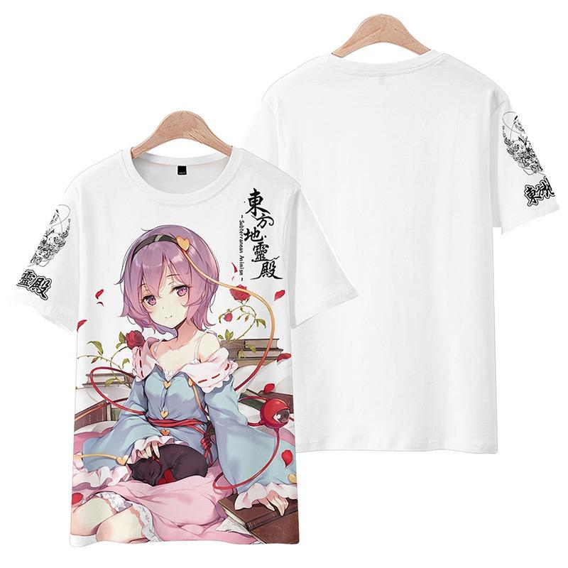 Игровой Косплей Футболка Touhou Project 3D Принт Хакурей Рейму Аниме Мультфильм Летние Мужские Женские Харадзюку