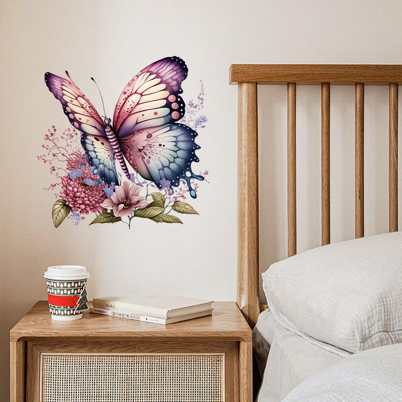1 шт. красочная бабочка теплая спальня окно наклейка фон настенное украшение ванная комната плитка туалет украшение наклейка плакаты