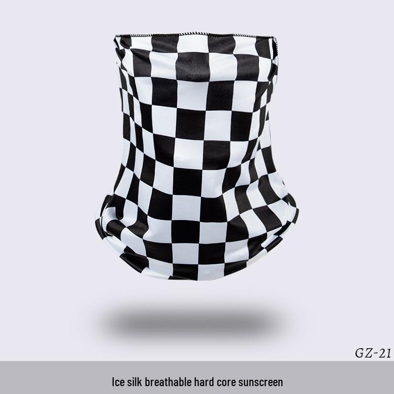 Ice Silk Ear-Hanging Face Mask - Breathable Sunshade & Neck Gaiter for Cycling & Sports