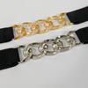 Gold Chain Belt Elastic Silver Metal Waist Belts for Women High Quality Stretch Cummerbunds Ladies Coat Waistband