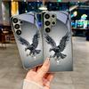 Алмазный орел Арт Посеребренный чехол для телефона Samsung Note 10 20 A06 A07 A12 A13 A14 A15 A16 A17 A22 A23 A25 Стеклянная крышка