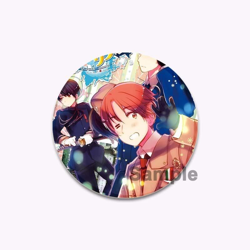 Hetalia World Stars 32 58 мм Аниме Ручная работа Круглая брошь Изысканные эмалированные булавки для лацкана в подарок Одежда Шляпа Рюкзак Аксессуар