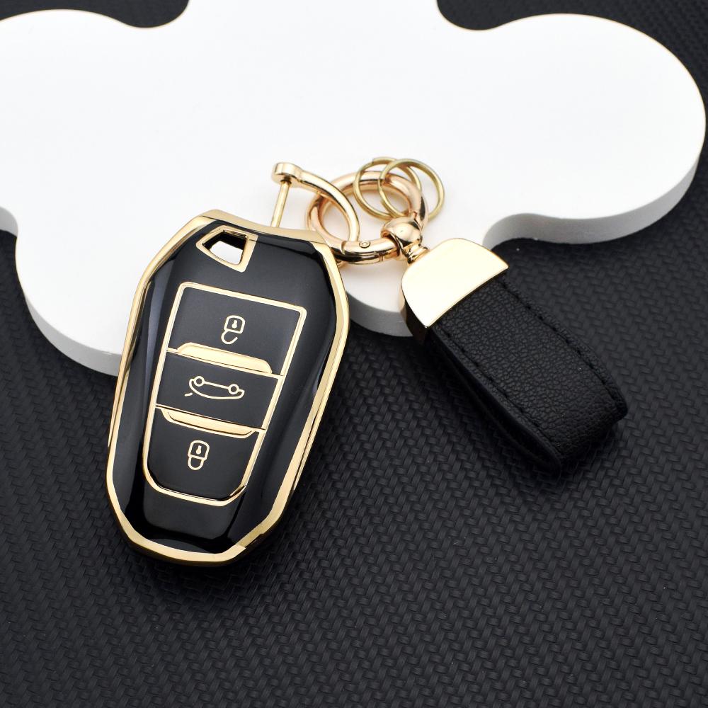 Стильный Мягкий ТПУ Чехол для Брелка Автомобиля + Брелок для Citroen Ds3 Ds5 C3 C4 C3 Xr | Peugeot 3008 4008 5008 308 508 Защитная Сумка