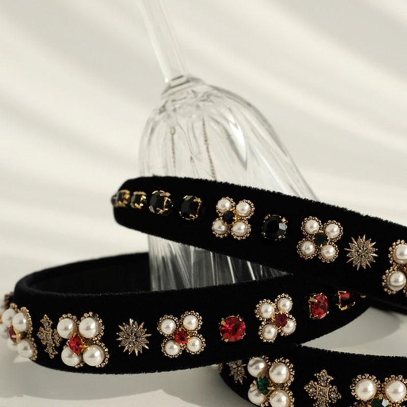 LUDE Принцесса Бархатная Жемчужная Повязка для Волос _ 3 цвета