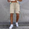 Мужские повседневные летние шорты, брюки-пять четвертей, классические однотонные кожаные шорты с завязками на липучке