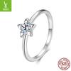 Star 30 Point Mozzarella Diamond Ring, Classic Star Set 925 Sterling Silver Ring Ring