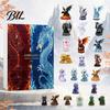 Collectible Dragon Figures Advent Calendar, 2D Christmas Countdown Box with Festive Gift Set Acrylic Pendants, Tree Hanging Decor, Holiday Fantasy