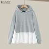 ZANZEA Женские осенние цветные толстовки с капюшоном и длинным рукавом