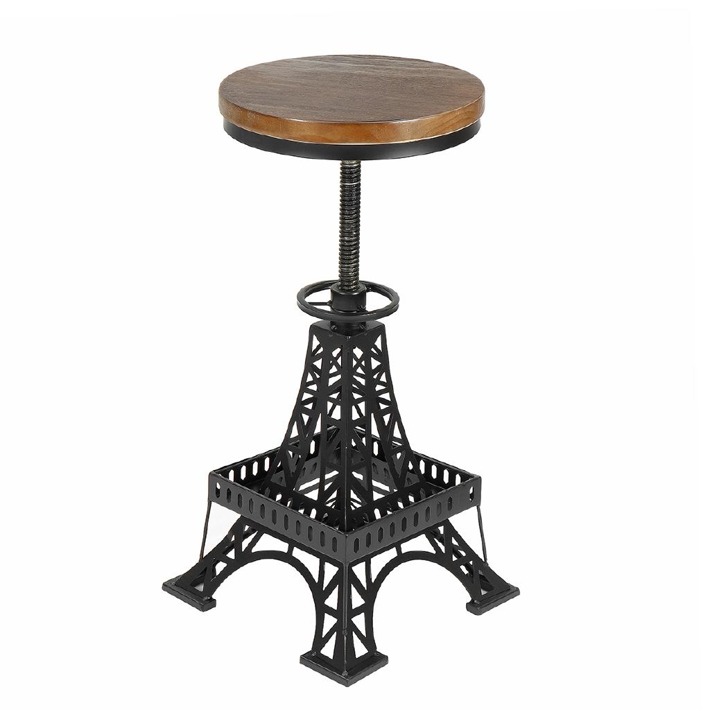 Винтажные металлические промышленные барные стулья Iron Tower с регулируемой высотой и поворотным сиденьем, с верхом из сосны, кухонный обеденный стул, барный стул, барные стулья
