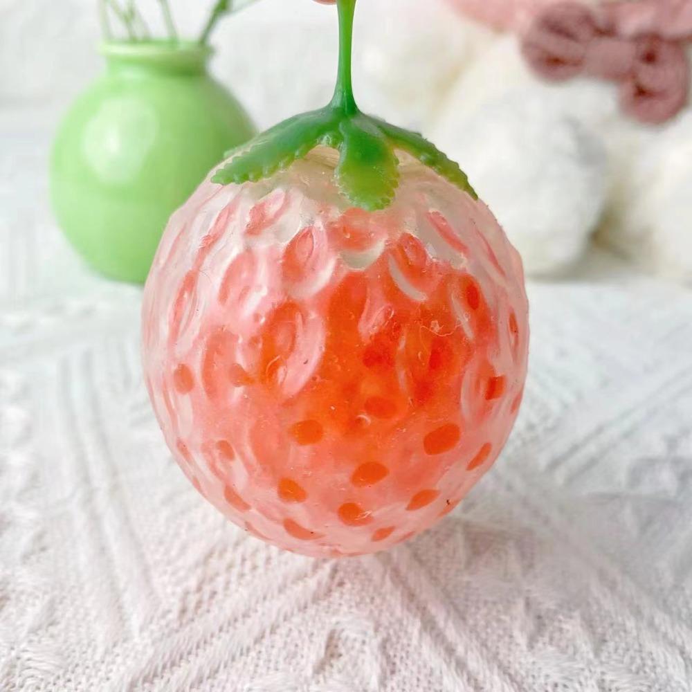 1pc Squishy Texture Fruit Squishy Stress Balls Strawberry Fidget Toys New Dough Ball  Sensory Play