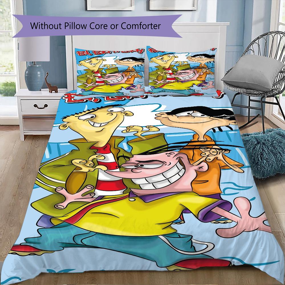 Ed, Edd n Eddy Pattern Bedding,Quilt Set Quilt Cover Pillowcase Home Birthday Gift (1*duvet cover+2*pillowcase,without core)SSJT0917068