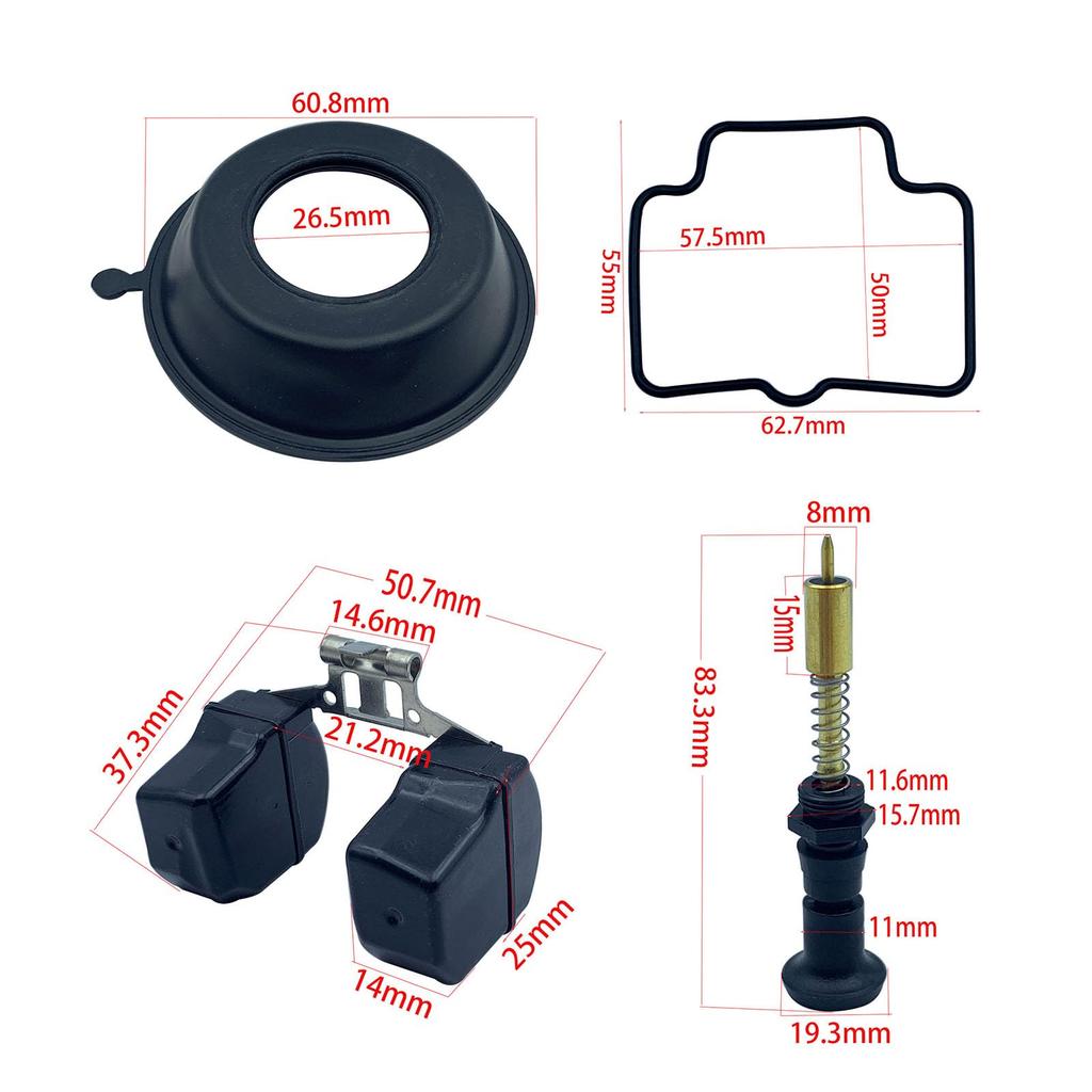Совместимый с LandTank Suzuki GS125 GZ125HS GN125H EN125 Мотоциклетный карбюратор Mikuni BS25 Ремонтный комплект, включает вакуумную мембрану и воздушную заслонку
