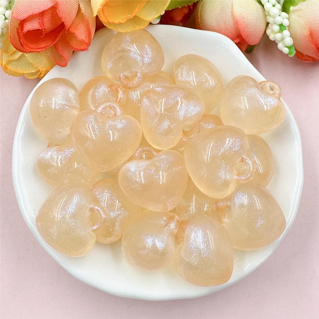 30 шт. 17,5*17,5 мм желе цвета акриловые персиковые сердечки свободные бусины DIY ювелирные аксессуары для изготовления браслетов и сережек