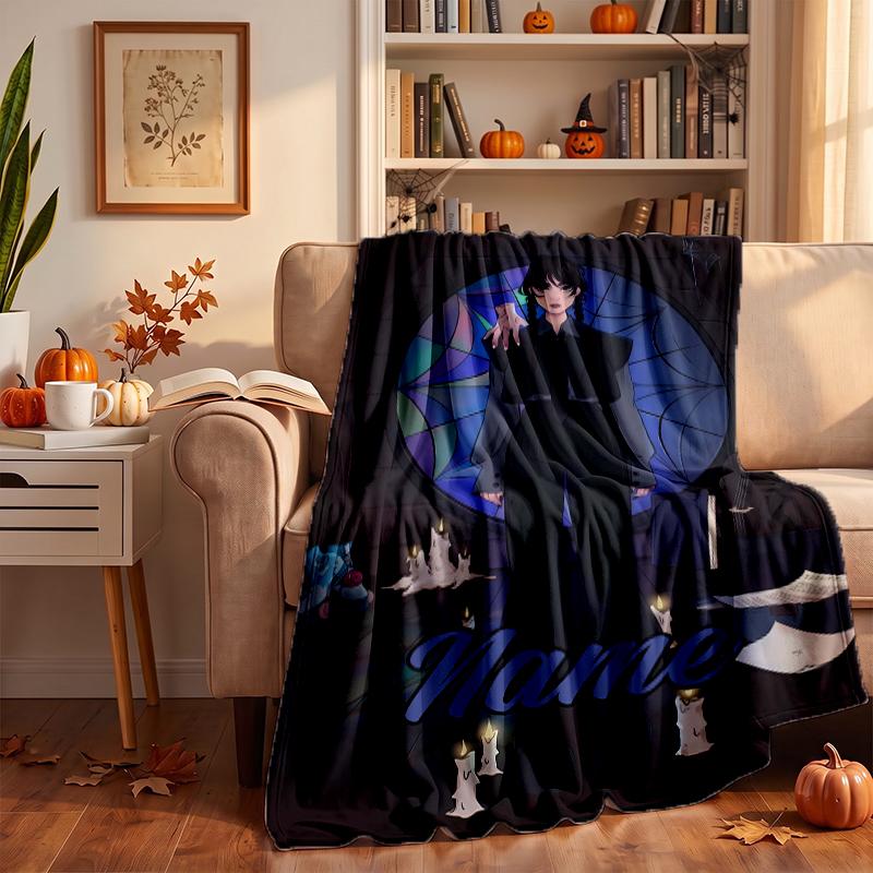 Wednesday Custom Flannel Blankets Soft Warm Cozy Throws for Home Decor Holiday Gifts