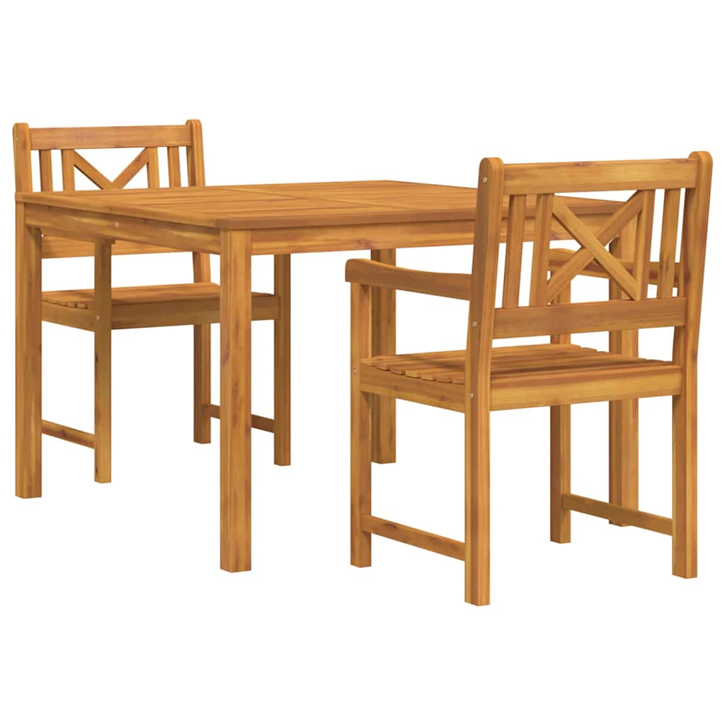Garden Dining Set 3 pcs Brown Solid Acacia Wood