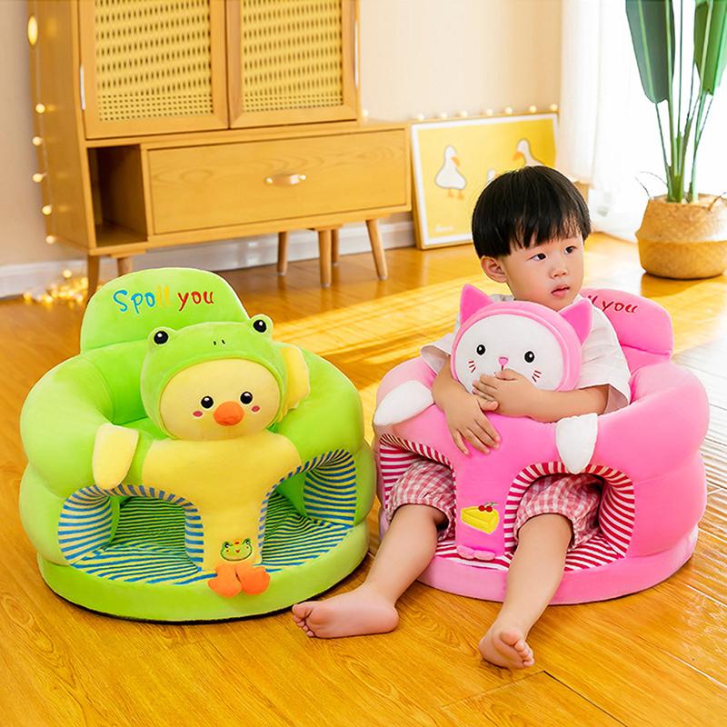 1Pc Baby Learning Sitting Seat Sofa Cover Cartoon Case Plush Support Chair Toys