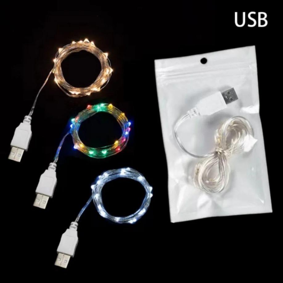 5/10/20M USB LED String Lights Copper Silver Wire Garland Light Waterproof Fairy Lights For Christmas Wedding Party Decoration