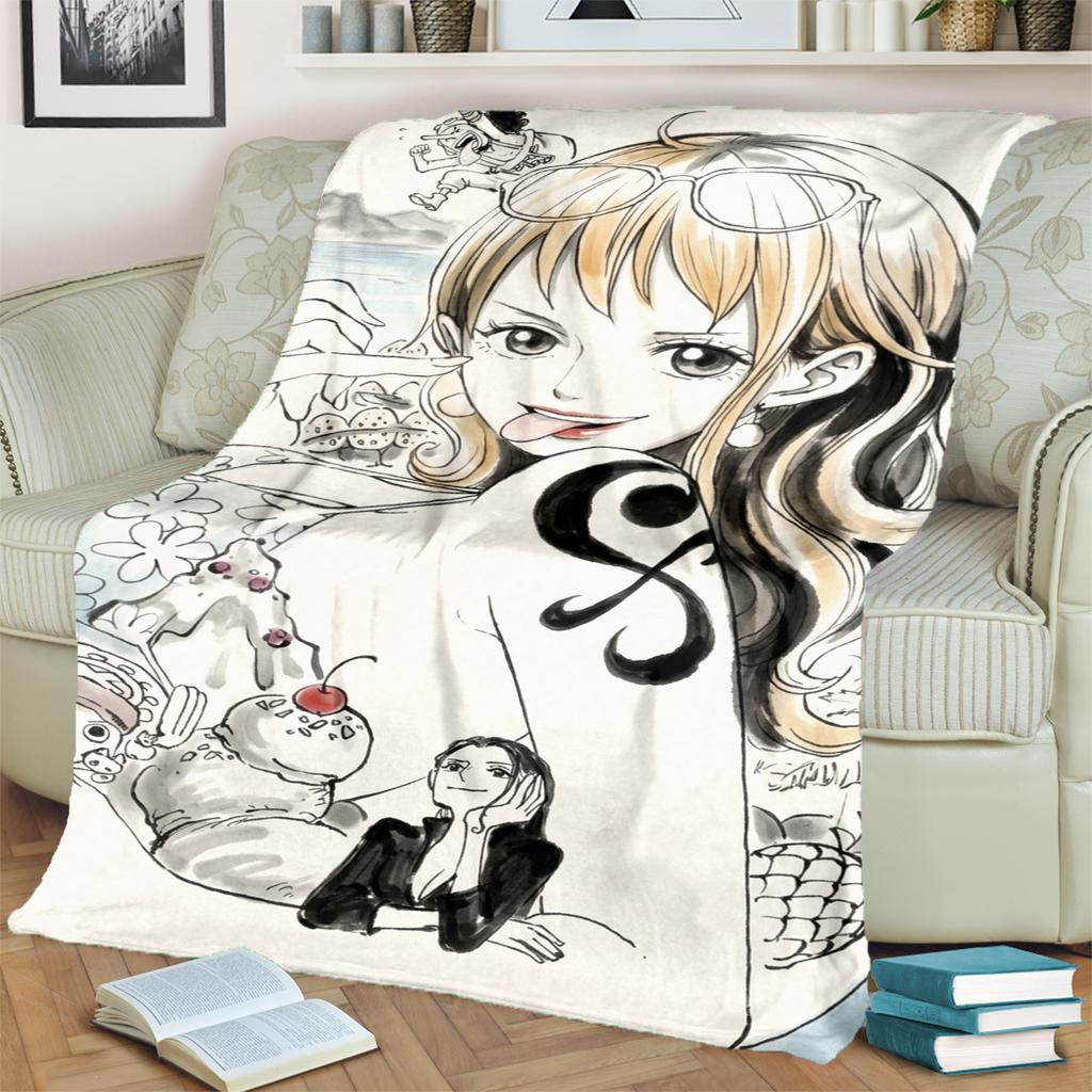 Ideal for Picnics Travel Beds and Sofas "ONE PIECE" Print Blanket Soft Warm Flannel Blanket for Home Bedrooms
