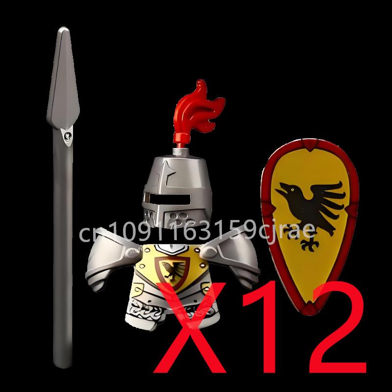 Совместимые MOC Средневековые Строительные Блоки Персонажи Солдаты Рыцари Драконов Черный Лев Орел Игрушка Подарок Кирпичики Фермер Солдат X048