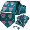 Men's Tie Silk Paisley Classic Wedding Necktie and Pocket Square Cufflinks Set