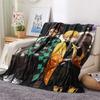 1PC Demon Slayer Kimetsu No Yaiba Patterned Flannel Blanket Suitable For All Seasons For Home Decor Warmth And Comfort Gifts Holiday Present