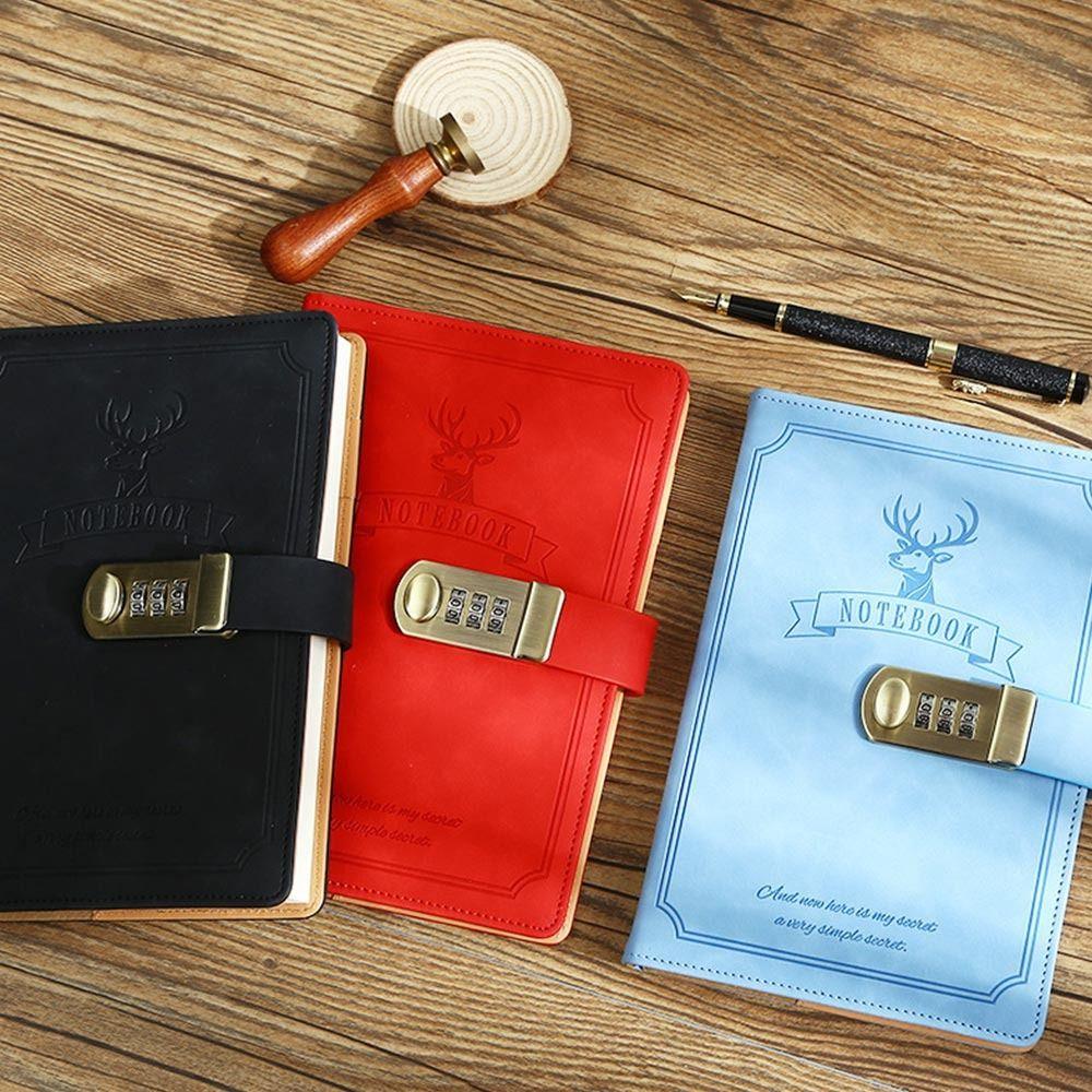 Блокнот на пароле из ПУ кожи с замком Ретро блокнот А5 Школа Офис