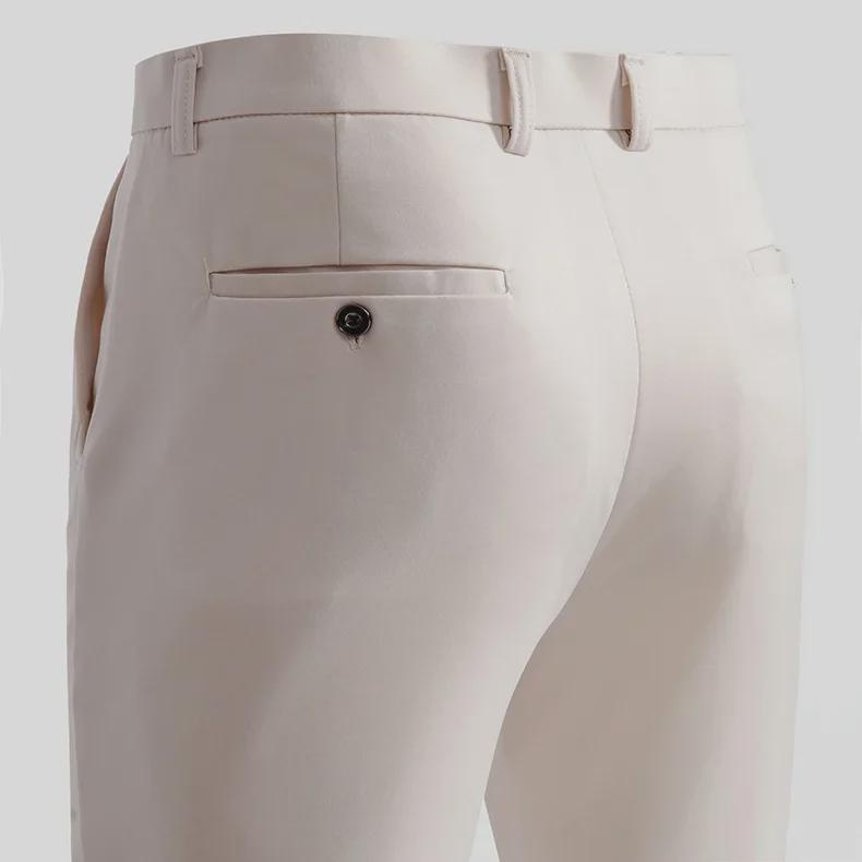 Men's Winter Elastic Thickened Formal Trousers - Velvet-Lined, Straight-Cut, Light Business Casual Pants.