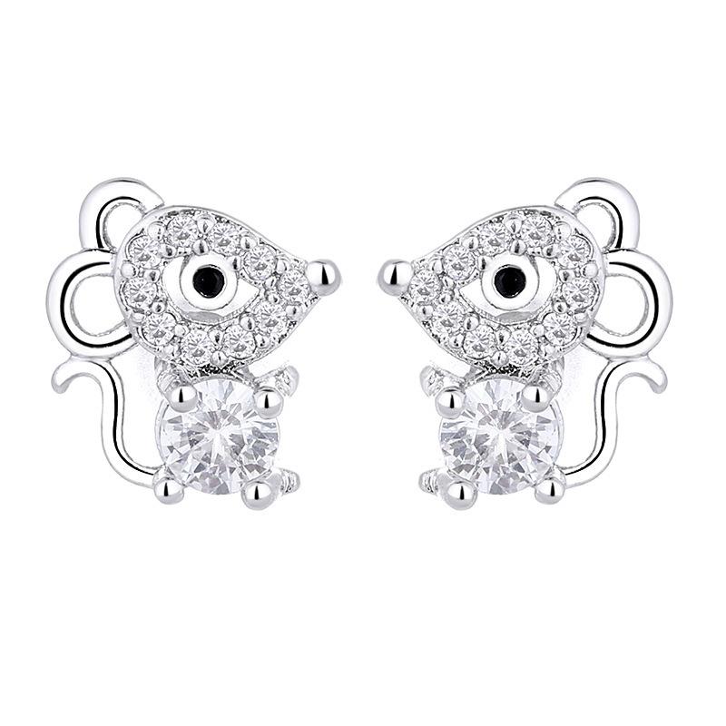 New 925 Sterling Silver AAA Zircon Stud Earrings for Women Fashion Exquisite Student Girlfriend Jewelry Accessories Heart Gift
