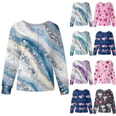 Женский повседневный однобортный однобортный защитная одежда с длинными рукавами и цветочным принтом, кардиган, топ