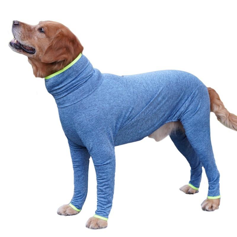 Large Dog Full Body Cover-Up Shedding Control Stretchy 4-Leg Pet Sweater Border Collie Golden Retriever