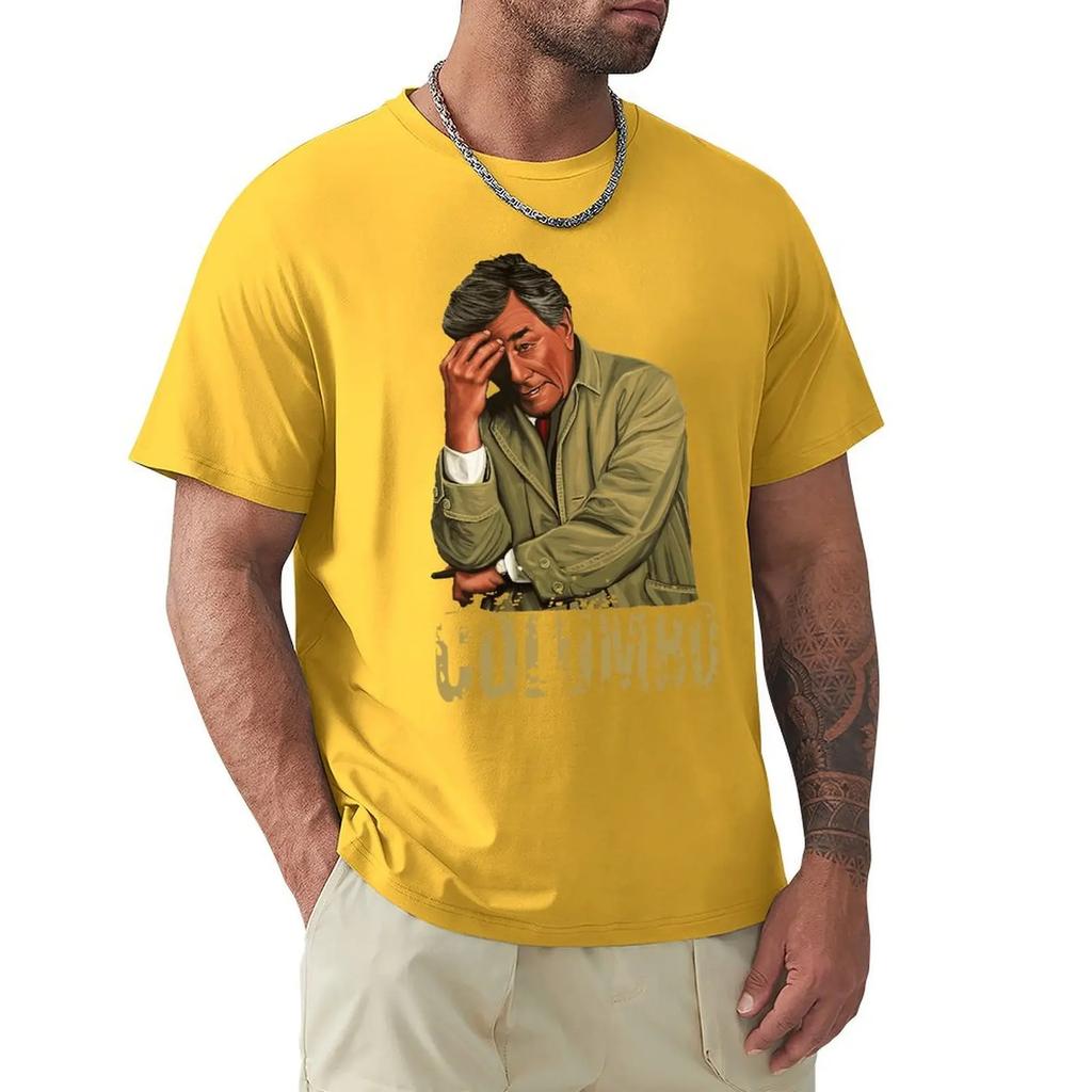 Футболка Columbo Retro Peter Falk Футболка Harajuku с коротким рукавом Футболка с графикой из 100% хлопка