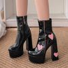 Women'sBoots Ankle Autumn and Winter New Punk Style Thick Bottom Square Heel Fashionable Bohemian Sandals Party Club Women Shoes