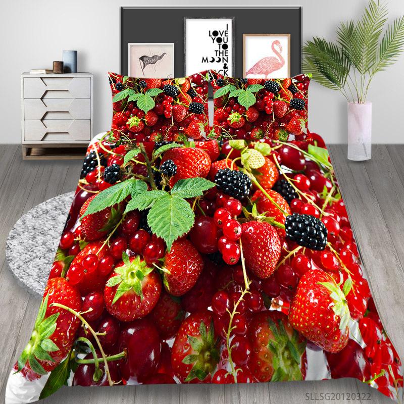 Quilt Cover Pillowcase Two Or Three Piece Fruit Digital Printing Polyester