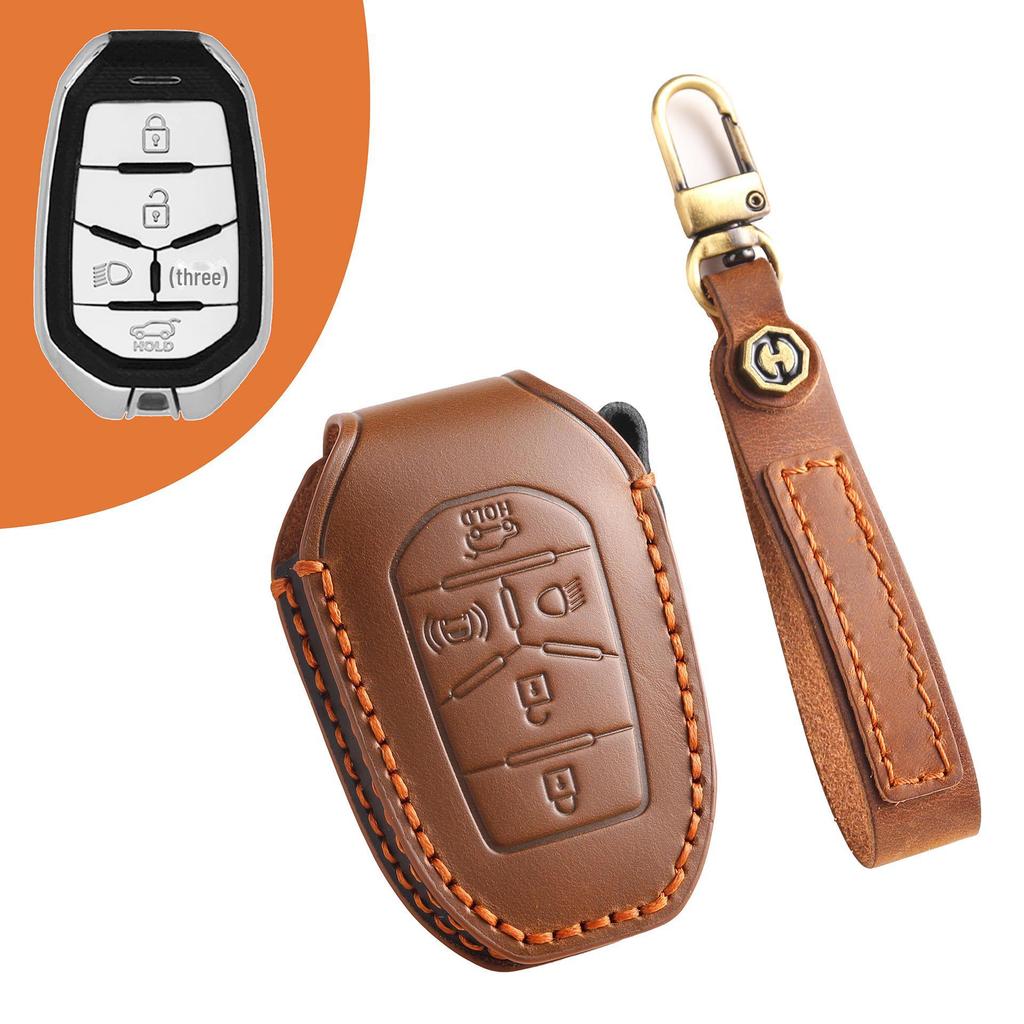 Чехол для защиты ключа Ssangyong из натуральной кожи - Ручная работа из высококачественной коровьей кожи