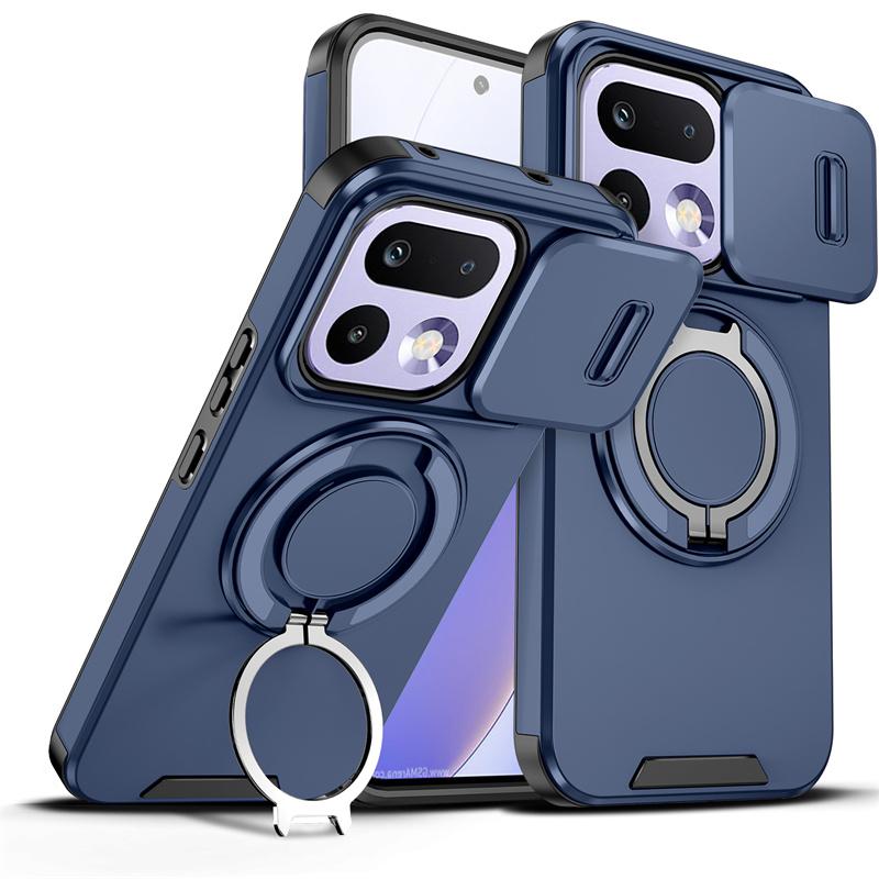 Прочный бронированный чехол для телефона OPPO Realme 16 Pro+ Plus 5G Сдвижная крышка объектива Магнитное кольцо-подставка Для Realme16 15 14 Pro Plus