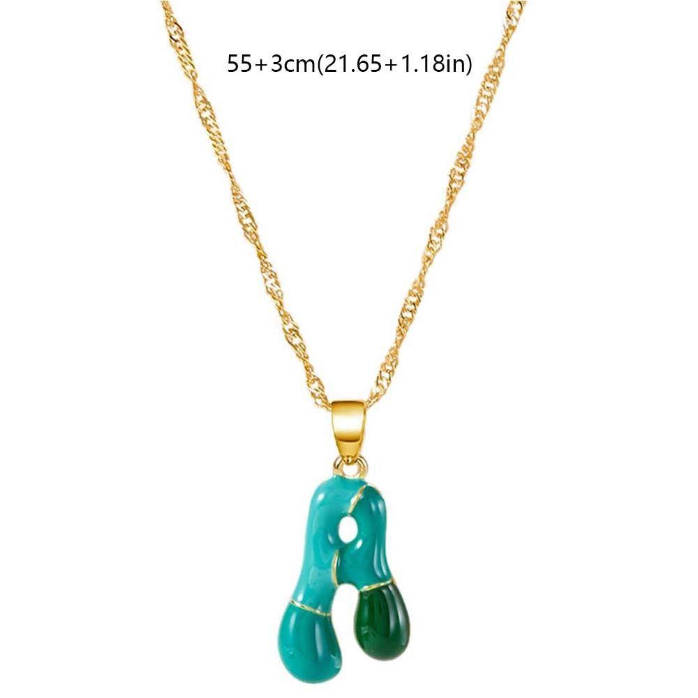 Bubble Alphabet Pendant Necklace Dripping Oil Minority Clavicle Chain  Men