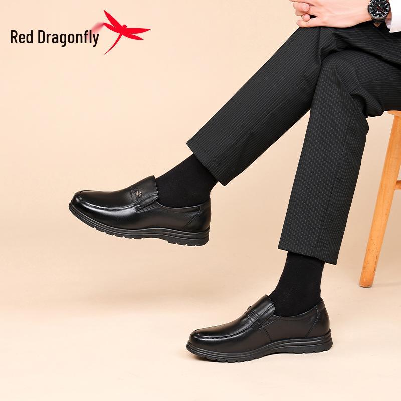 Мужские лоферы Red Dragonfly на четыре сезона из натуральной кожи, без шнурков: Повседневная Нескользящая Обувь для Вождения и Бизнеса