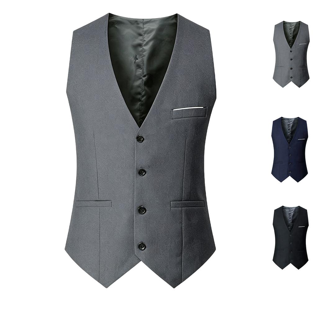 Мужской черный жилет для костюма Business Casual без рукавов для весны и