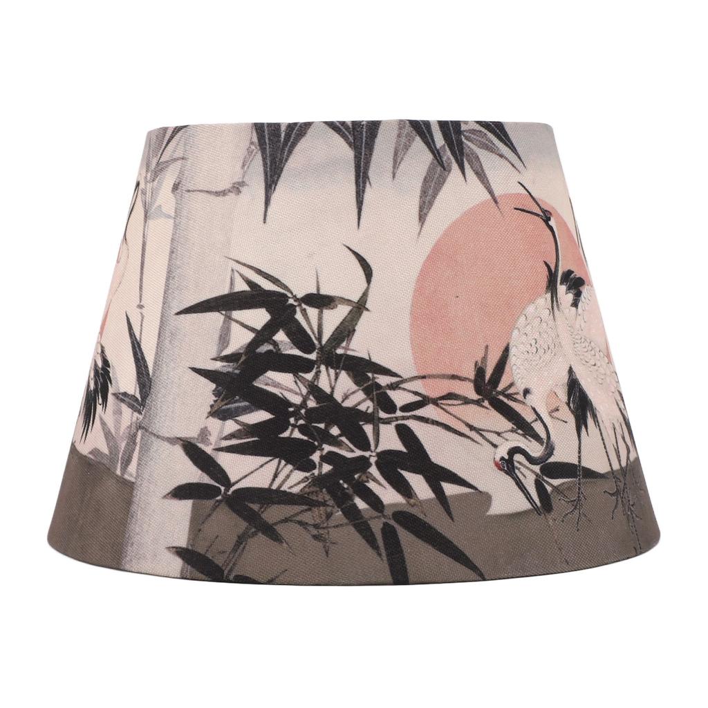 Chinese Style Lamp Shade Cloth E27 E14 Red Crowned Crane Decorative Drum Lamp Shade for Table Floor