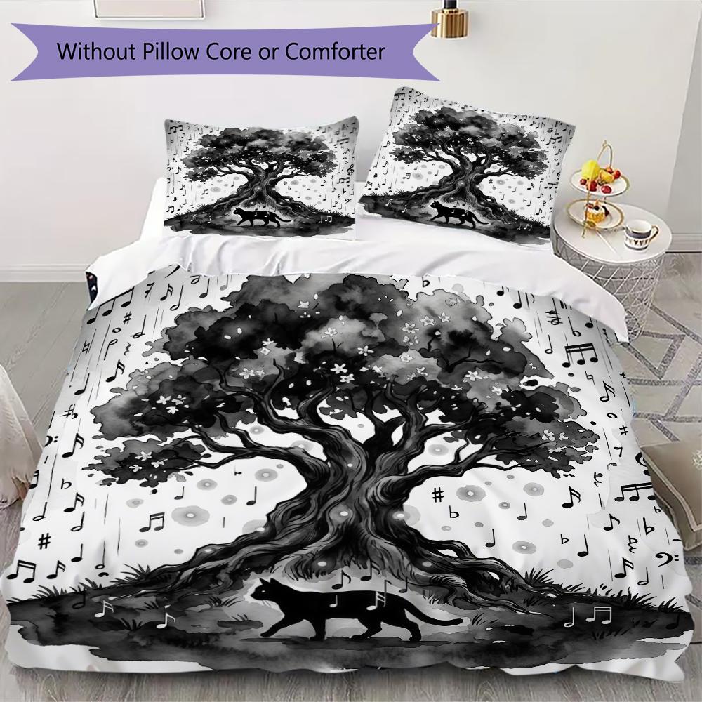 Traditional Ink Pattern Bedding uilt Set uilt Cover Pillowcase Home Decoration Birthday Gift (1 * duvet cover + 2 * pillowcase without core)