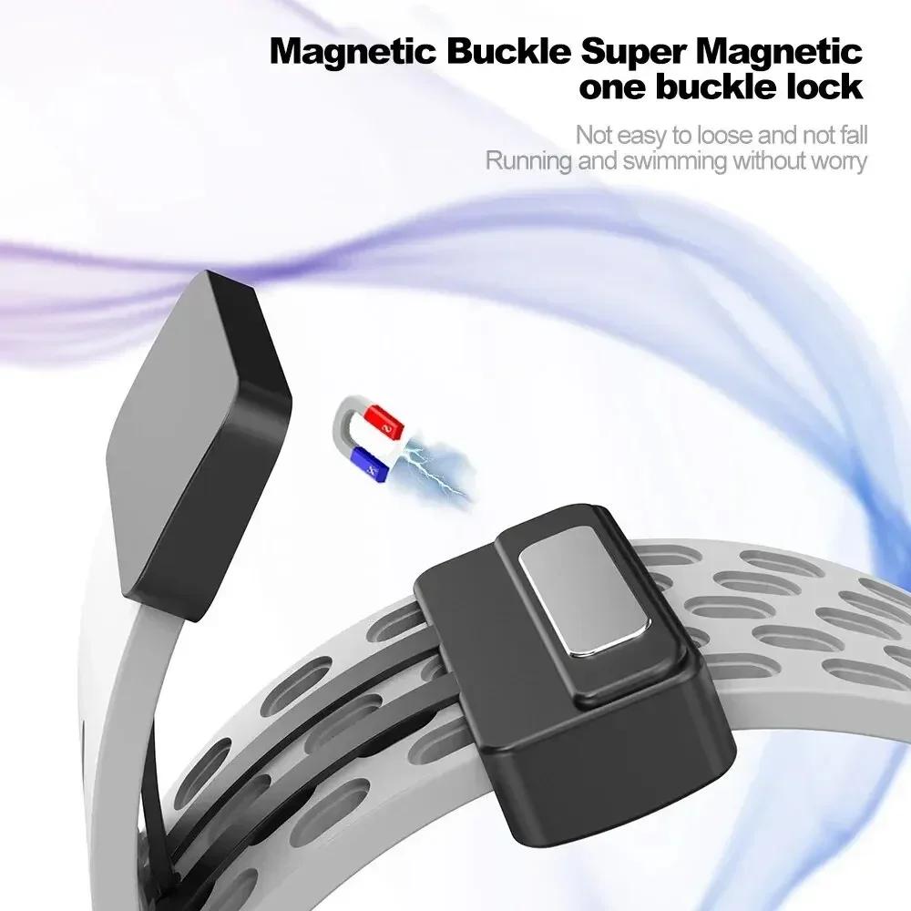 22mm Magnetic Silicone Strap For Amazfit Bip 6 5 5 Unity/GTR 2 3 4 Breathable For Amazfit Stratos/Balance/Pace Sports Wrist Belt