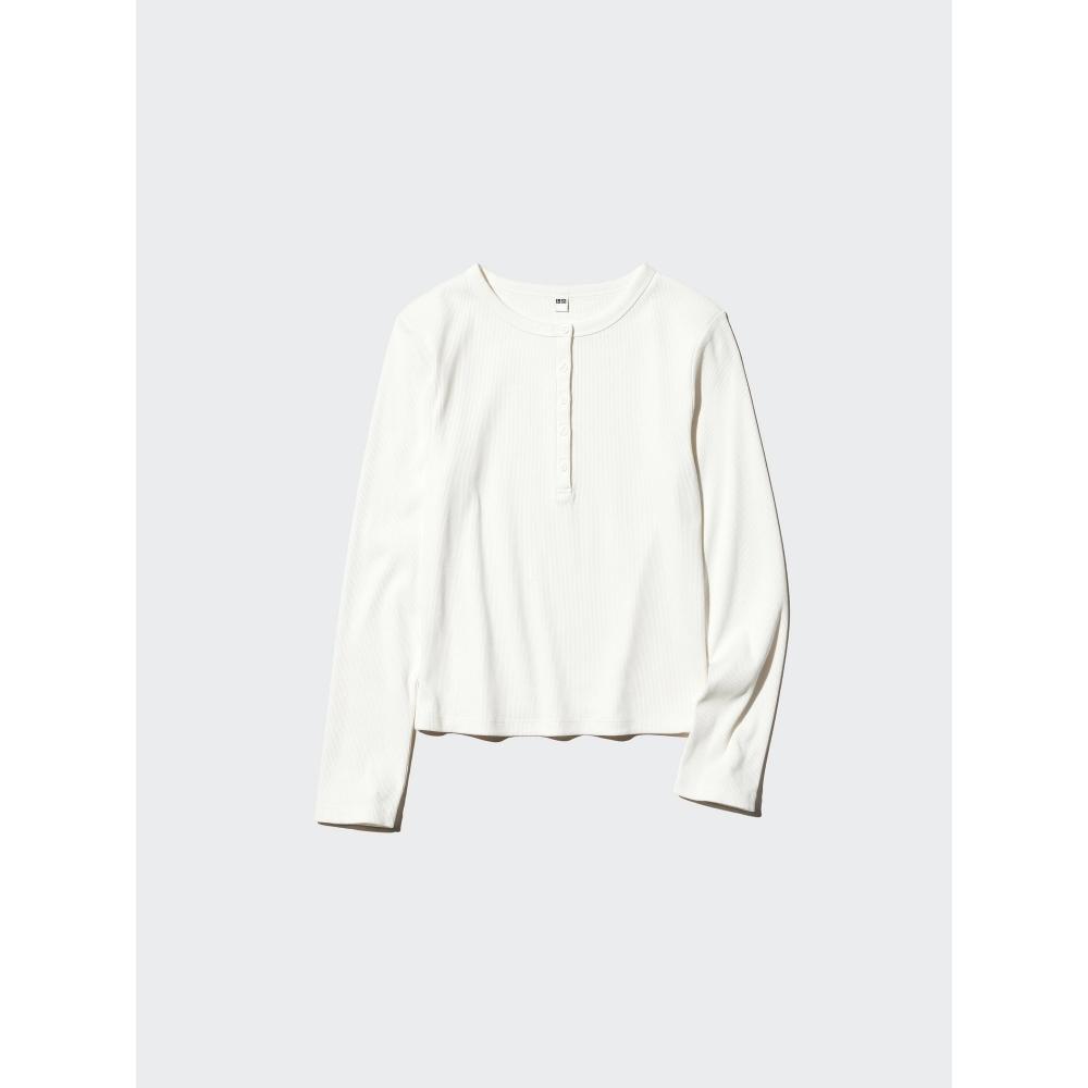 Uniqlo Мужская футболка-henley в рубчик