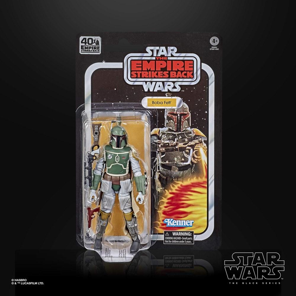Hasbro Star Wars The Empire Strikes Back 40th Anniversary Black Series Boba Fett Action Figure 6-Inch Vintage Packaging