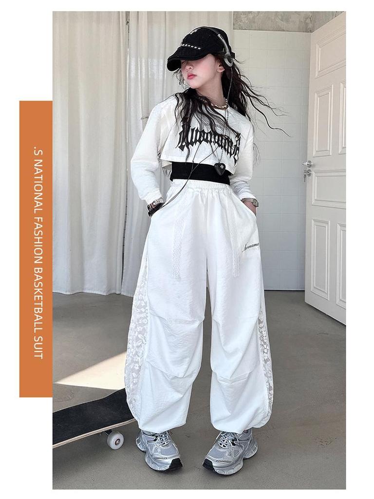 Крутой хип-хоп джазовый танцевальный комплект для девочек - Модный весенне-осенний 2025 двойка для детей