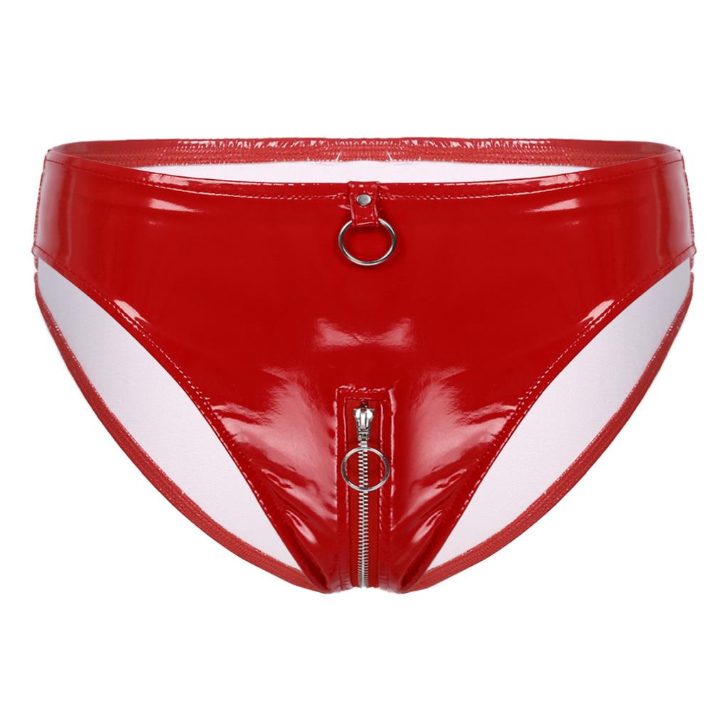 Women's Faux Leather Zipper Hot Pants Clubwear Dance Mini Booty Shorts